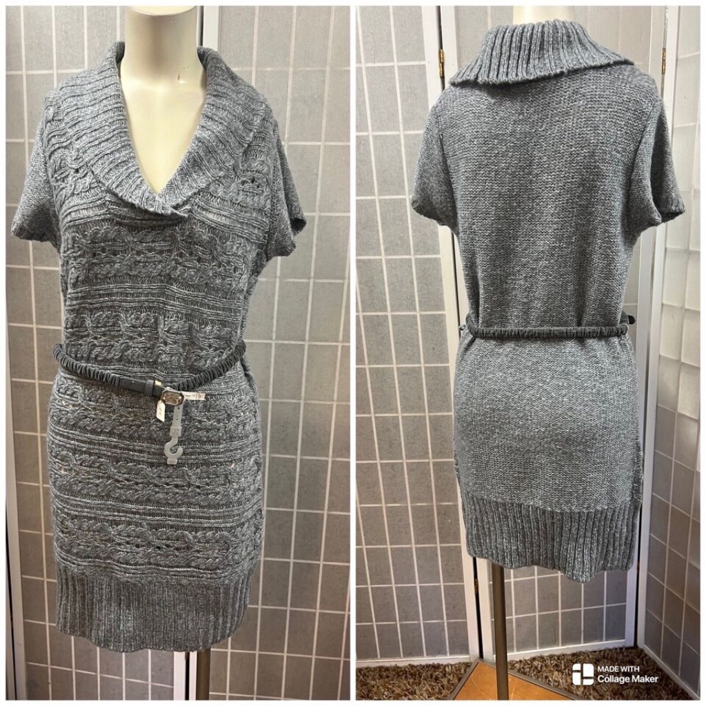 Noboundaries,Woman,Dress Spring.Belts Sell Seprate X$9,Gray,Sz Xl,Short Sleeve!